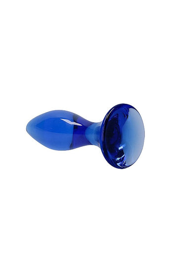 Shots Toys - Chrystalino - Follower Glass Butt Plug - Blue - Stag Shop