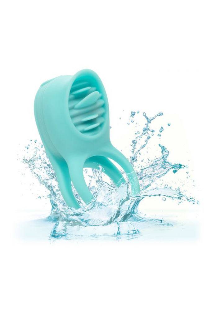 Cal Exotics - Couples Enhancer - Rechargeable French Kiss Enhancer Cock Ring - Teal - Stag Shop