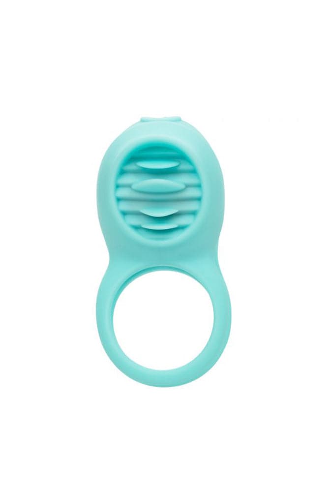 Cal Exotics - Couples Enhancer - Rechargeable French Kiss Enhancer Cock Ring - Teal - Stag Shop
