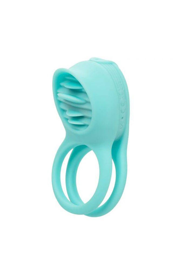 Cal Exotics - Couples Enhancer - Rechargeable French Kiss Enhancer Cock Ring - Teal - Stag Shop