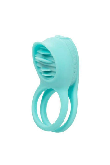 Cal Exotics - Couples Enhancer - Rechargeable French Kiss Enhancer Cock Ring - Teal - Stag Shop