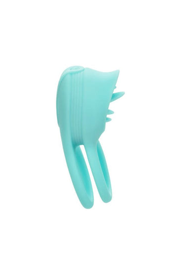Cal Exotics - Couples Enhancer - Rechargeable French Kiss Enhancer Cock Ring - Teal - Stag Shop