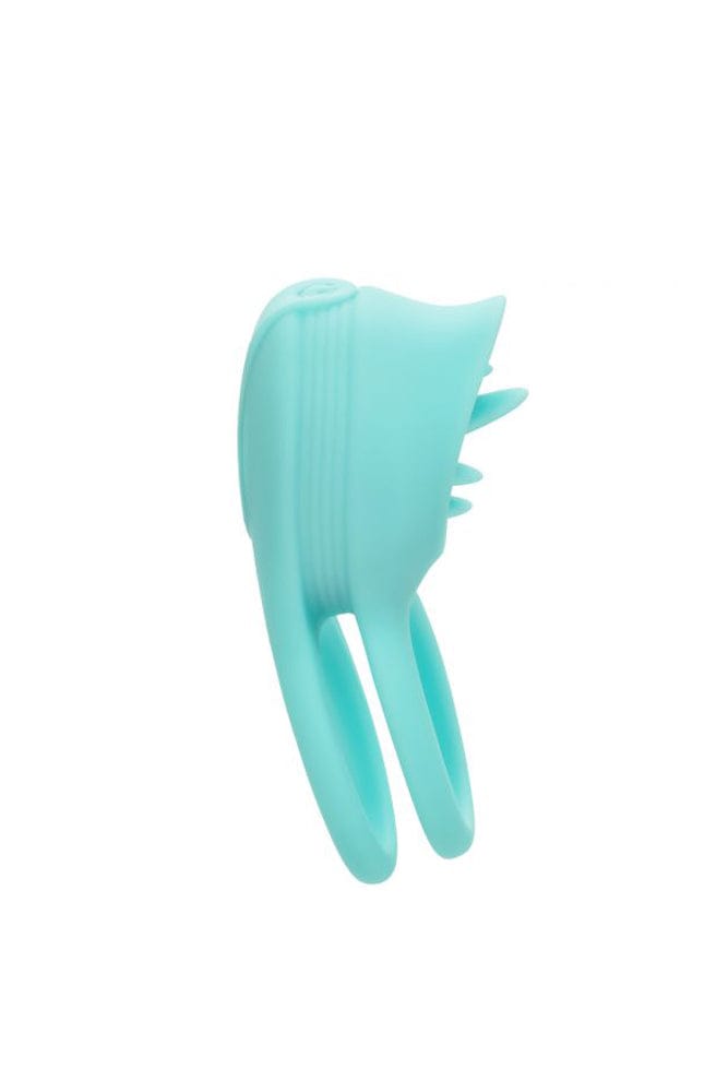 Cal Exotics - Couples Enhancer - Rechargeable French Kiss Enhancer Cock Ring - Teal - Stag Shop