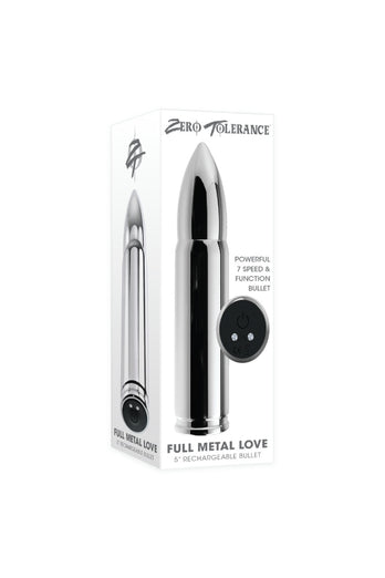 Zero Tolerance - Full Metal Love Bullet Vibrator - Silver - Stag Shop