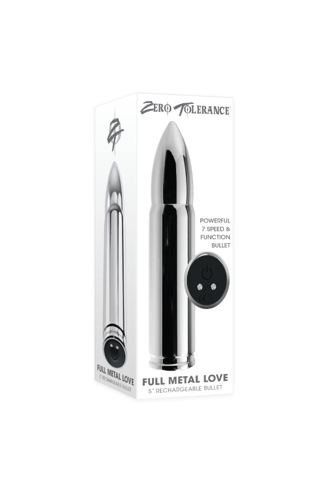 Zero Tolerance - Full Metal Love Bullet Vibrator - Silver - Stag Shop