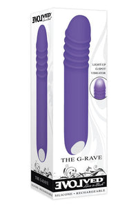 Thumbnail for Evolved - G-Rave - Light Up G Spot Vibrator - Purple - Stag Shop