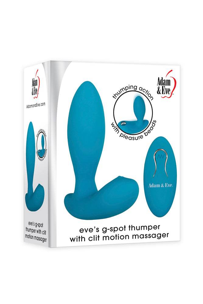 Adam & Eve - Eve's G-Motion Thumper With Clit Motion Massager - Blue - Stag Shop