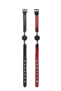 Kink By Doc Johnson - Leather & Silicone Ball Gag - Black/Red - Stag Shop