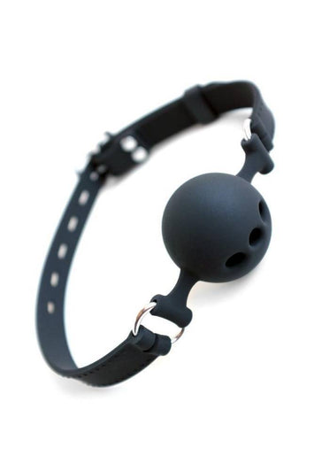 Stockroom - Breathable Silicone Ball Gag - Black - Stag Shop