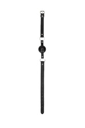 Ouch by Shots Toys - Black & White - Breathable Ball Gag with Bonded Leather Straps - Black - Stag Shop