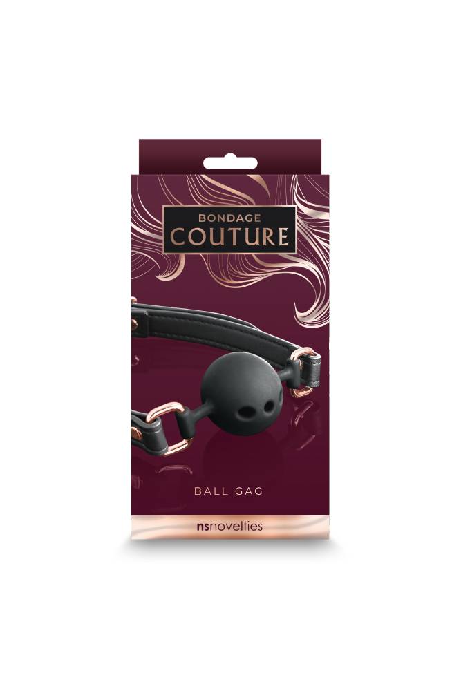 NS Novelties - Bondage Couture - Ball Gag - Black - Stag Shop