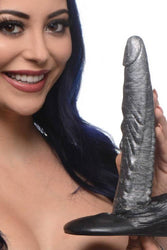 XR Brands - Creature Cocks - The Gargoyle Silicone Dildo - Silver - Stag Shop