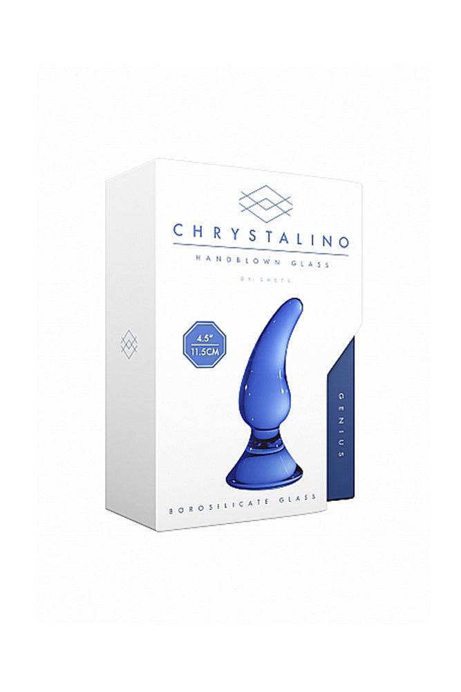 Shots Toys - Chrystalino - Genius Glass Anal Plug - Blue - Stag Shop