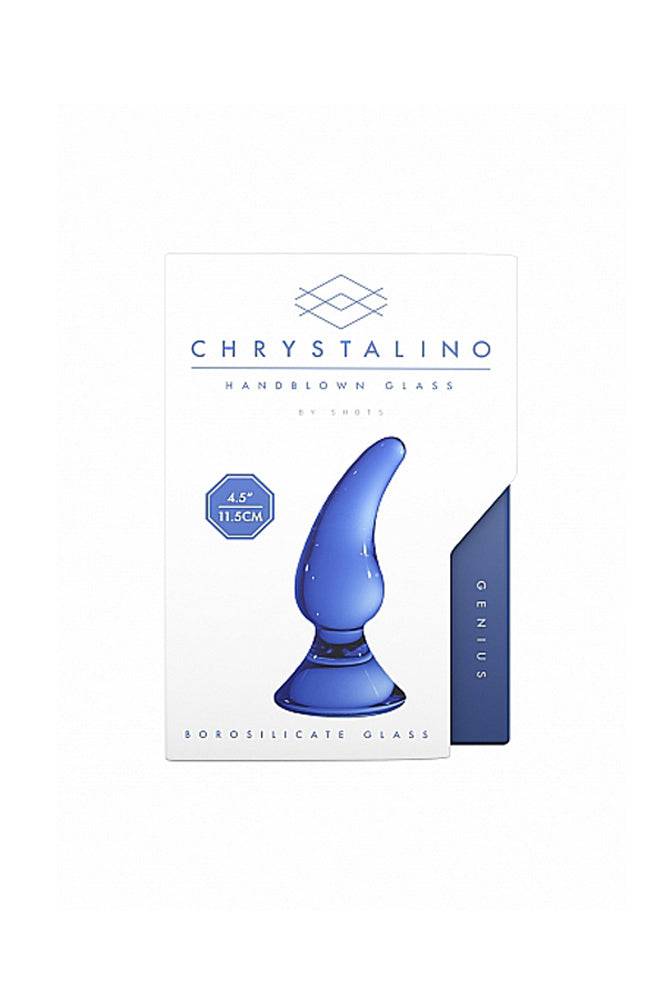 Shots Toys - Chrystalino - Genius Glass Anal Plug - Blue - Stag Shop