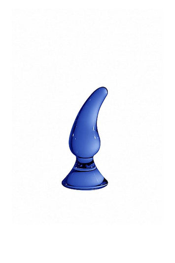 Shots Toys - Chrystalino - Genius Glass Anal Plug - Blue - Stag Shop