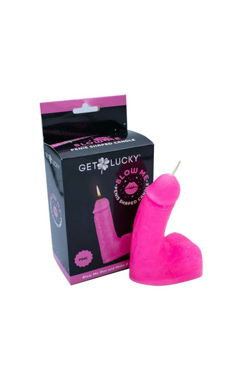 Shibari - Get Lucky - Blow Me Unscented Penis Shaped Candle - Stag Shop