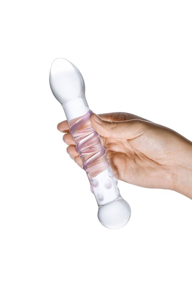 Gläs - Spiral Staircase Full Tip Dildo - Clear/Pink - Stag Shop