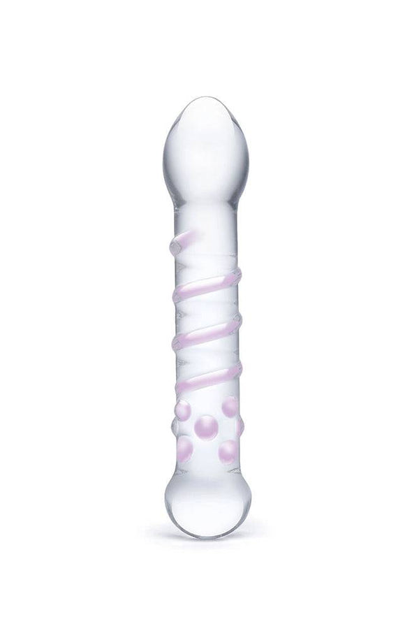 Gläs - Spiral Staircase Full Tip Dildo - Clear/Pink - Stag Shop