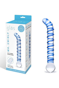 Thumbnail for Gläs - Mr. Swirly G-Spot Glass Dildo - Clear/Blue - Stag Shop