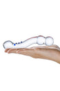 Gläs - Textured G-Spot Glass Dildo - Clear/Blue - Stag Shop