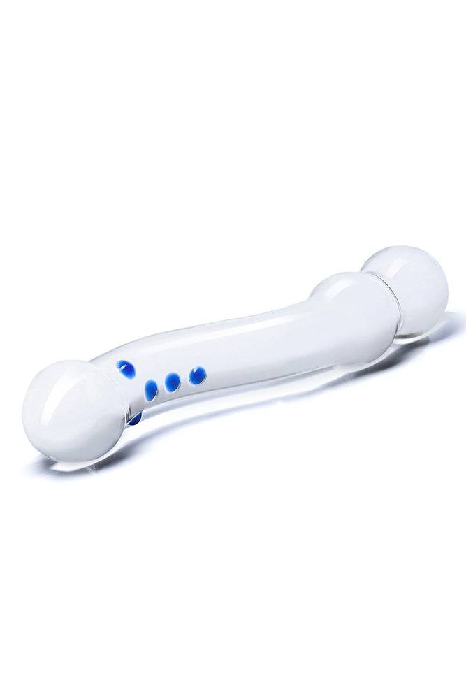 Gläs - Textured G-Spot Glass Dildo - Clear/Blue - Stag Shop