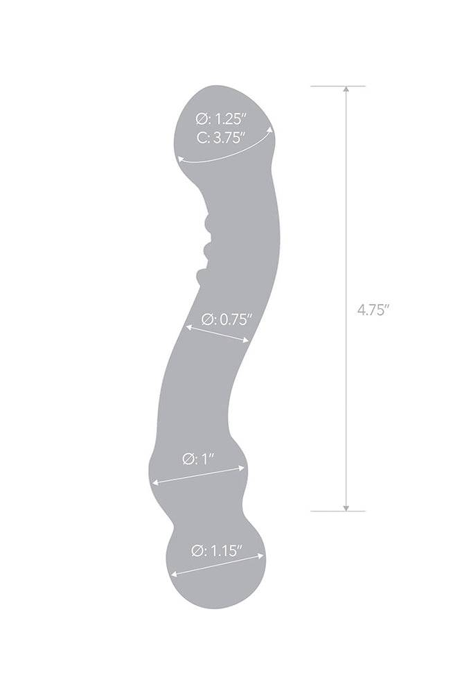 Gläs - Textured G-Spot Glass Dildo - Clear/Blue - Stag Shop