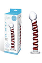 Gläs - Mr. Swirly Textured Glass Dildo - Clear/Red - Stag Shop