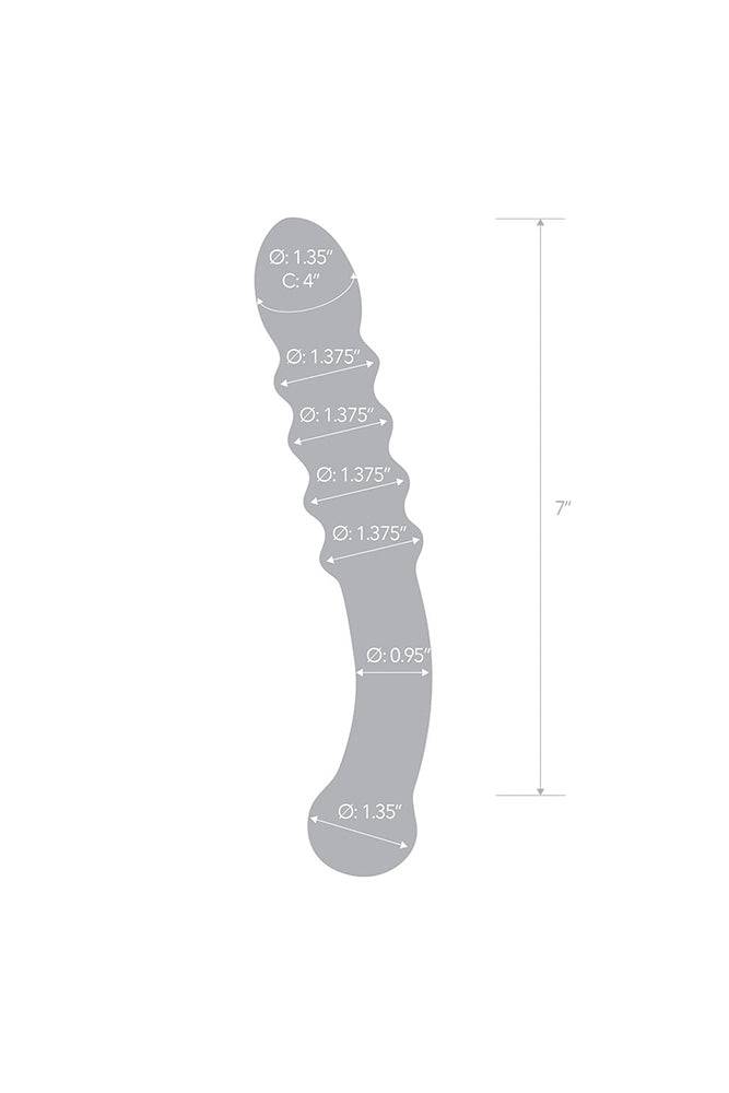 Gläs - Purple Rain Ribbed Glass Dildo - Purple - Stag Shop