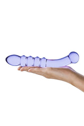 Gläs - Purple Rain Ribbed Glass Dildo - Purple - Stag Shop