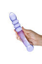 Gläs - Purple Rain Ribbed Glass Dildo - Purple - Stag Shop