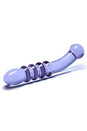Gläs - Purple Rain Ribbed Glass Dildo - Purple - Stag Shop