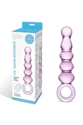 Gläs - Quintessence Beaded Anal Slider Glass Dildo - Pink - Stag Shop
