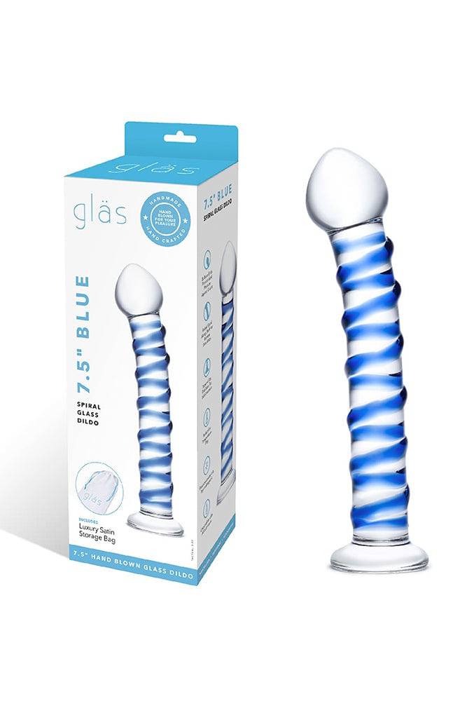 Gläs - Blue Spiral Glass Dildo - Blue/Clear - Stag Shop