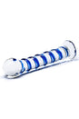 Gläs - Blue Spiral Glass Dildo - Blue/Clear - Stag Shop
