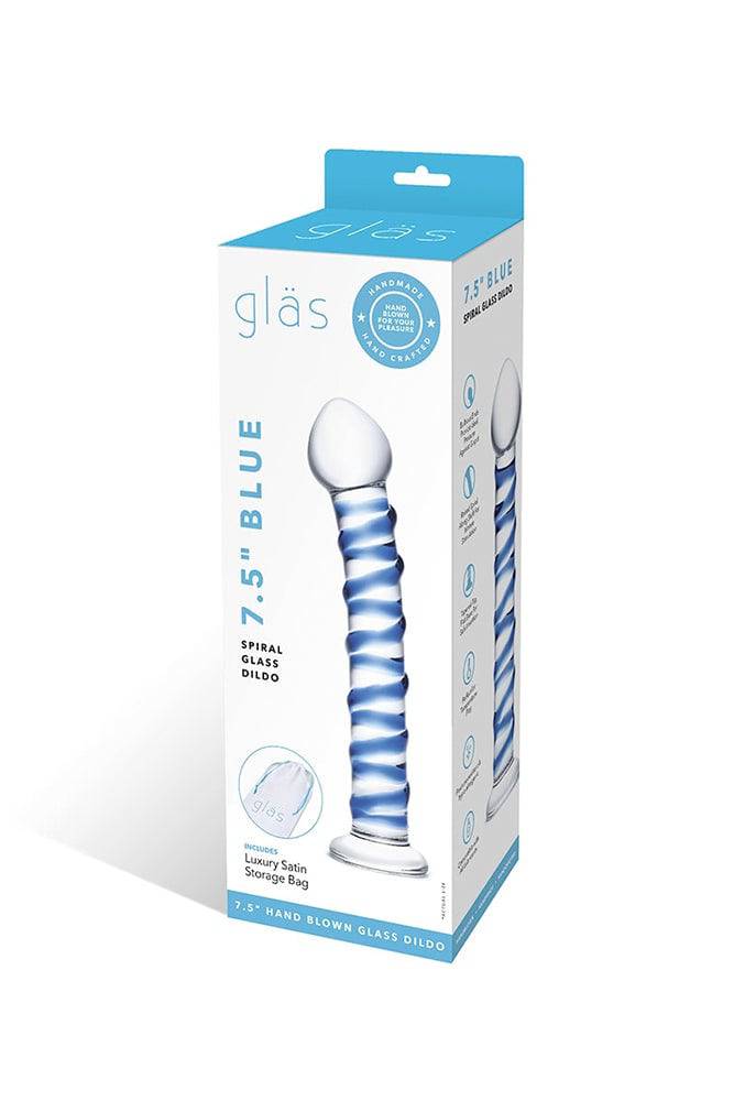 Gläs - Blue Spiral Glass Dildo - Blue/Clear - Stag Shop