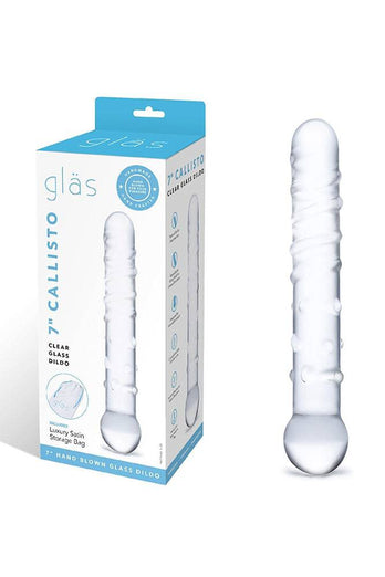 Gläs - Callisto Textured Glass Dildo - Clear - Stag Shop