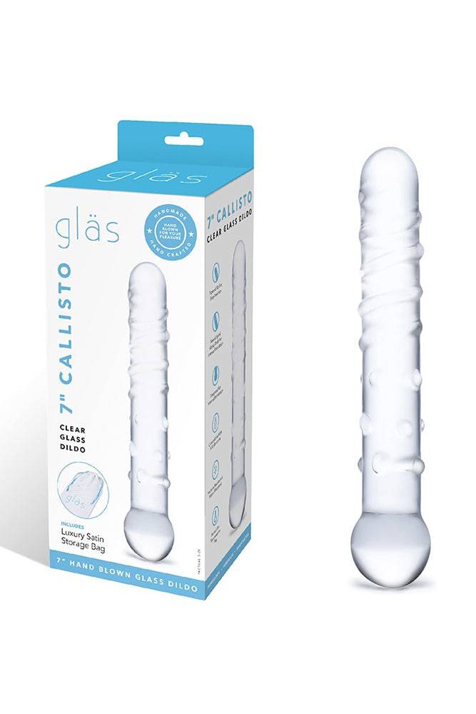 Gläs - Callisto Textured Glass Dildo - Clear - Stag Shop