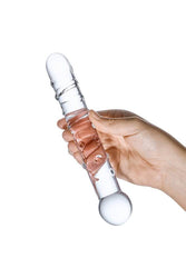 Gläs - Callisto Textured Glass Dildo - Clear - Stag Shop