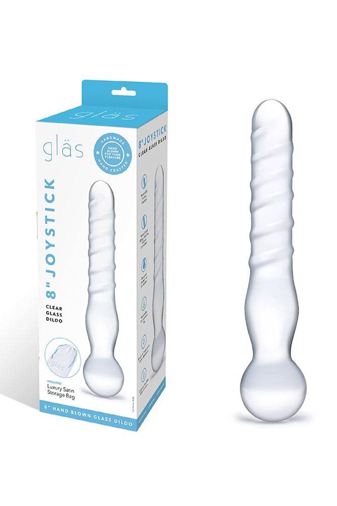 Gläs - Joystick Textured Glass Dildo - Clear - Stag Shop
