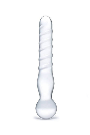 Gläs - Joystick Textured Glass Dildo - Clear - Stag Shop