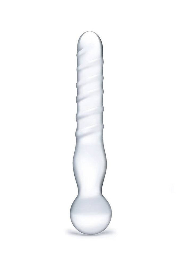 Gläs - Joystick Textured Glass Dildo - Clear - Stag Shop