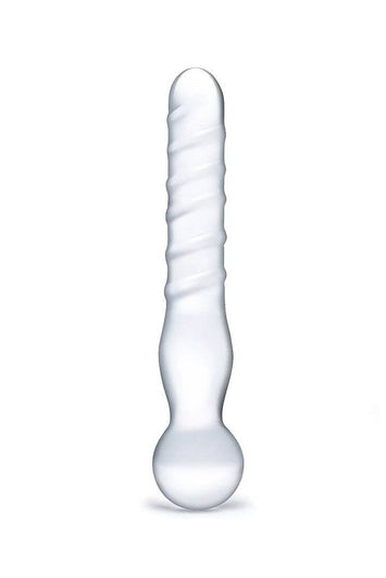 Gläs - Joystick Textured Glass Dildo - Clear - Stag Shop
