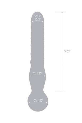 Gläs - Joystick Textured Glass Dildo - Clear - Stag Shop