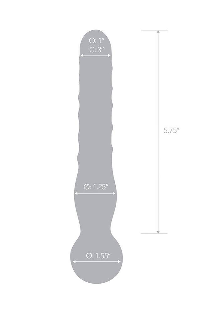 Gläs - Joystick Textured Glass Dildo - Clear - Stag Shop