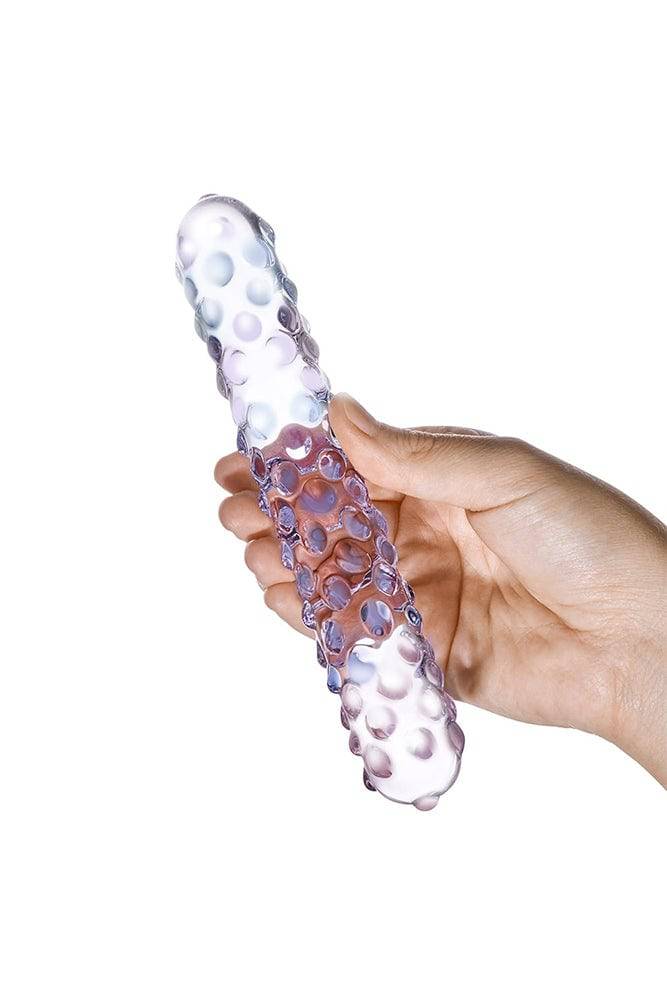 Gläs - Purple Rose Nubby Dildo - Clear - Stag Shop