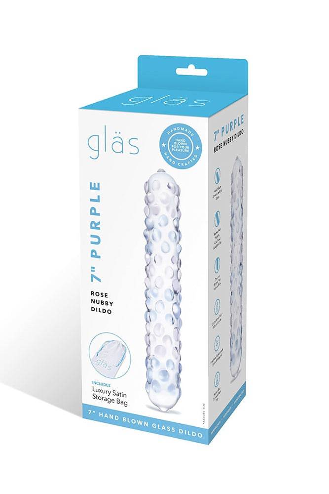 Gläs - Purple Rose Nubby Dildo - Clear - Stag Shop