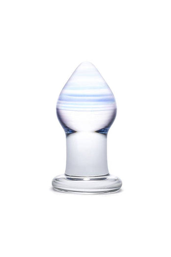 Gläs - Amethyst Rain Glass Butt Plug - Clear/Blue - Stag Shop