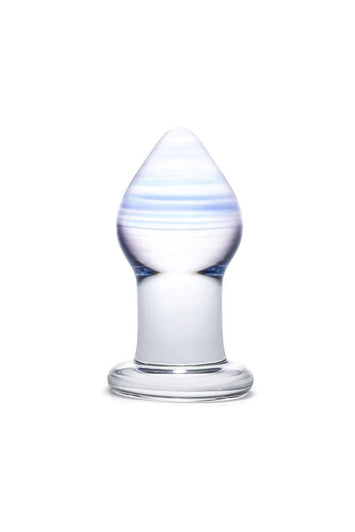 Gläs - Amethyst Rain Glass Butt Plug - Clear/Blue - Stag Shop