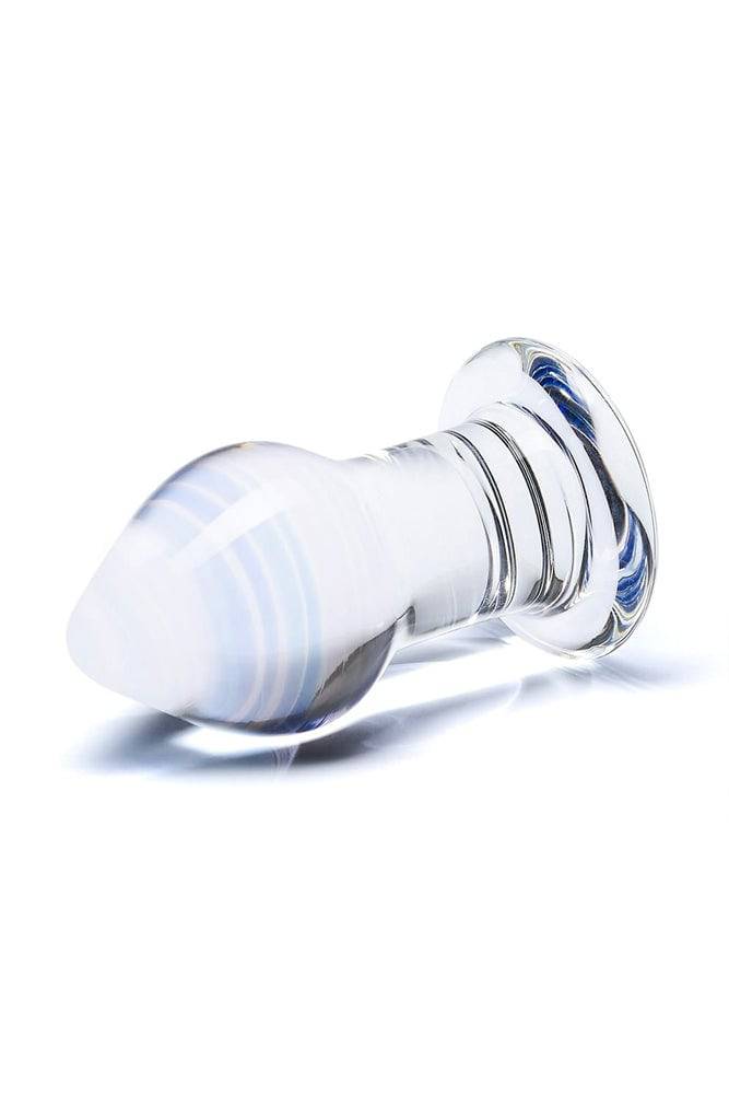 Gläs - Amethyst Rain Glass Butt Plug - Clear/Blue - Stag Shop