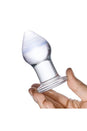 Gläs - Amethyst Rain Glass Butt Plug - Clear/Blue - Stag Shop
